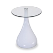 Manhattan Comfort Lava Plastic/Tempered Glass Accent Table in Purple/Clear