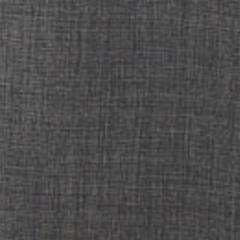 Manhattan Comfort Geta Linen Fabric/Wood Ottoman in Charcoal/Antique Walnut