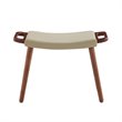 Manhattan Comfort Geta Linen Fabric/Wood Ottoman in Barley Cream/Antique Walnut