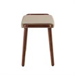 Manhattan Comfort Geta Linen Fabric/Wood Ottoman in Barley Cream/Antique Walnut