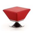 Manhattan Comfort Diamond Faux Leather Swivel Ottoman in Red
