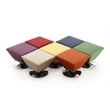 Manhattan Comfort Diamond Faux Leather Swivel Ottoman in Orange