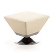 Manhattan Comfort Diamond Faux Leather Swivel Ottoman in Tan