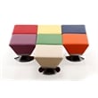 Manhattan Comfort Diamond Faux Leather Swivel Ottoman in Tan