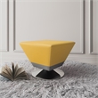 Manhattan Comfort Diamond Faux Leather Swivel Ottoman in Yellow