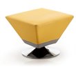 Manhattan Comfort Diamond Faux Leather Swivel Ottoman in Yellow