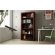 Manhattan Comfort Olinda 5 Shelves Wood Bookcase in Nut Brown