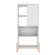 Manhattan Comfort Bowery 5-Shelf Solid Wood Bookcase in White