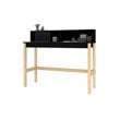 Manhattan Comfort Bowery Mid-Century Solid Wood Desk in Black/Oak