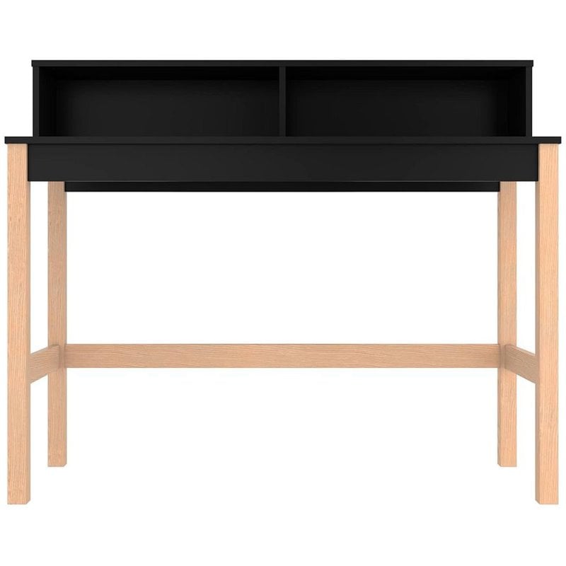 Manhattan Comfort Bowery Mid-Century Solid Wood Desk in Black/Oak