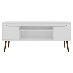 Manhattan Comfort Bradley 4 Shelves Wood TV Stand for TVs up to 60&quot in White