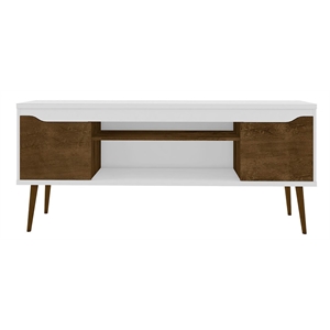 Manhattan Comfort Bradley Wood TV Stand for TVs up to 60&quot in White/Brown
