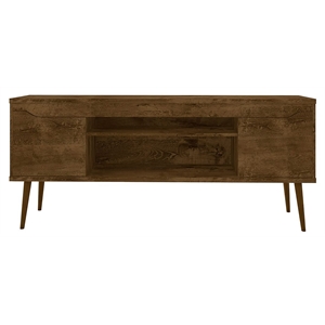 Manhattan Comfort Bradley 4 Shelves Wood TV Stand for TVs up to 60&quot in Brown