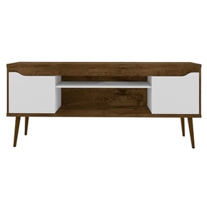 Manhattan Comfort Bradley Wood TV Stand for TVs up to 60&quot in Brown/White