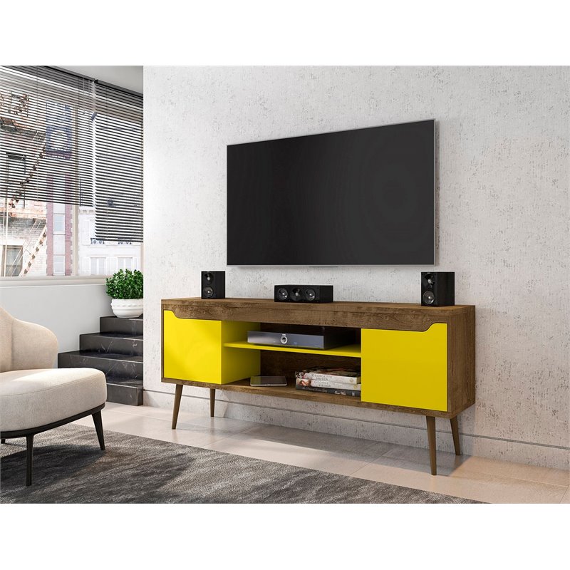 Manhattan Comfort Bradley Wood TV Stand for TVs up to 60