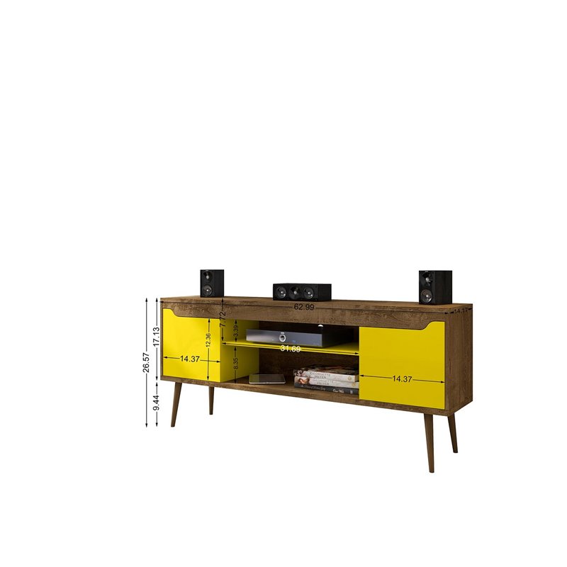 Manhattan Comfort Bradley Wood TV Stand for TVs up to 60