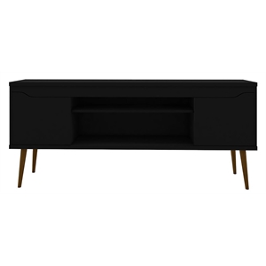 Manhattan Comfort Bradley 4 Shelves Wood TV Stand for TVs up to 60&quot in Black