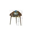Bradley Wood Corner Desk in Rustic Brown & Yellow