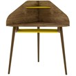 Bradley Wood Corner Desk in Rustic Brown & Yellow