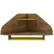 Bradley Wood Floating Corner Desk in Rustic Brown & Yellow