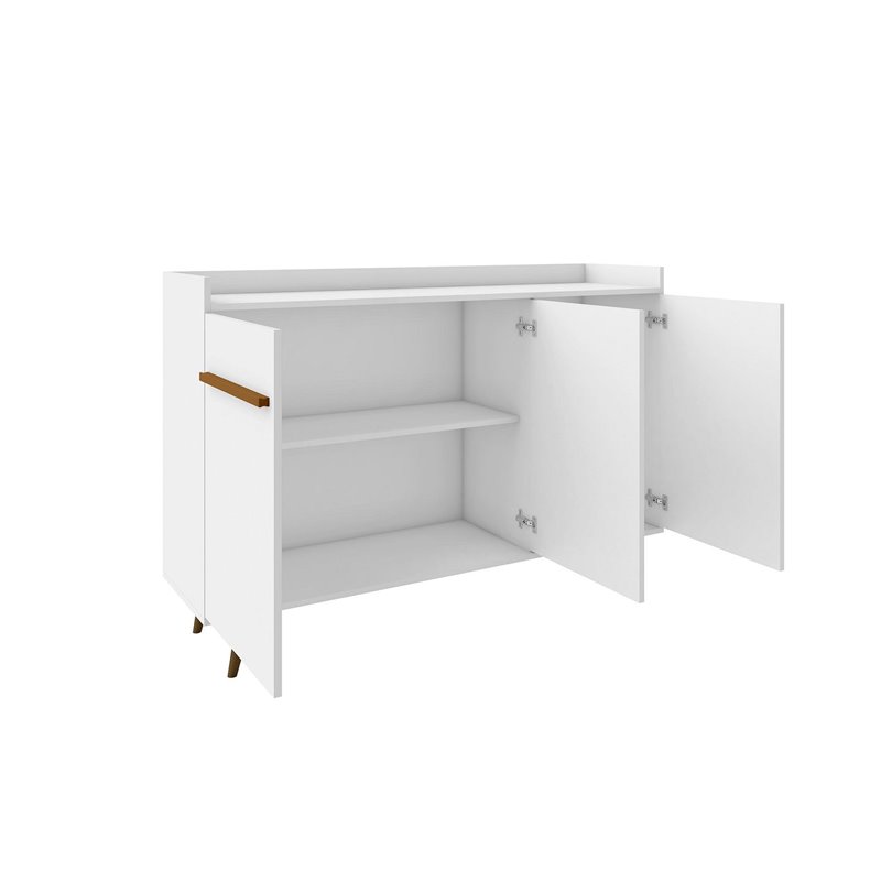 Manhattan Comfort Bradley 4 Shelves Wood Buffet Stand in White