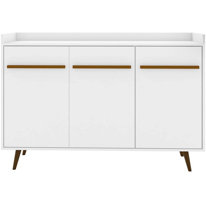 Manhattan Comfort Bradley 4 Shelves Wood Buffet Stand in White