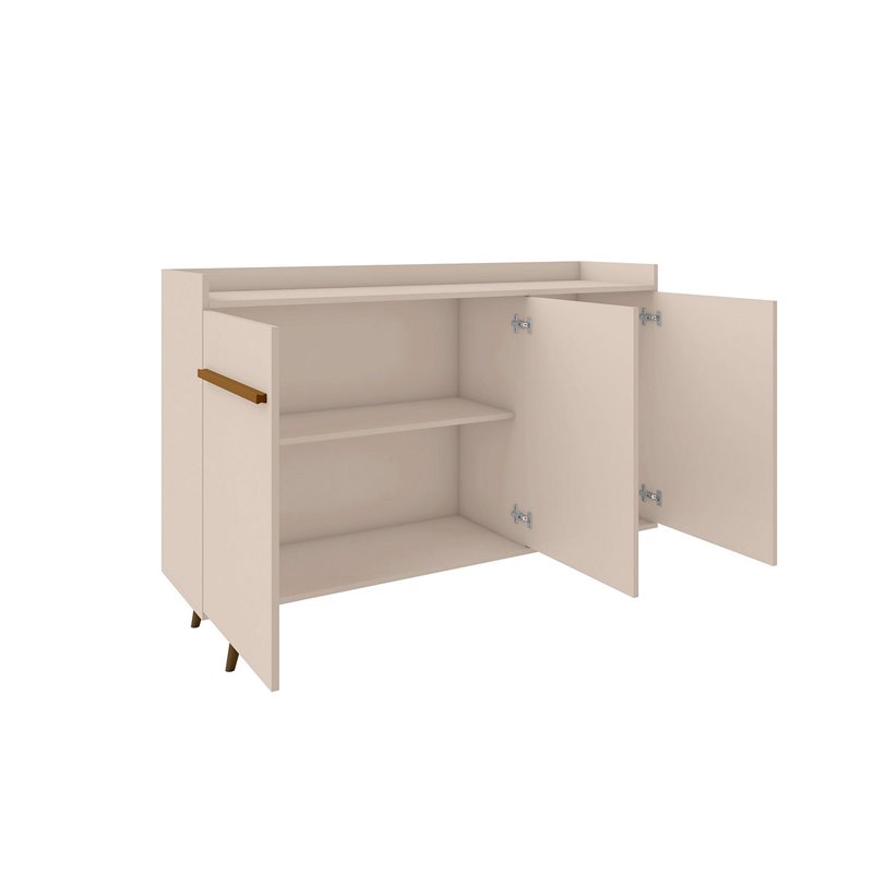 Manhattan Comfort Bradley 4 Shelves Wood Buffet Stand in Off White