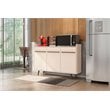 Manhattan Comfort Bradley 4 Shelves Wood Buffet Stand in Off White