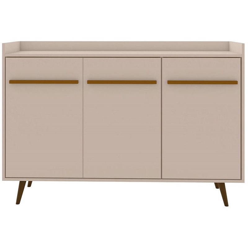 Manhattan Comfort Bradley 4 Shelves Wood Buffet Stand in Off White