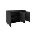 Manhattan Comfort Bradley 4 Shelves Wood Buffet Stand in Black