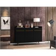 Manhattan Comfort Bradley 4 Shelves Wood Buffet Stand in Black