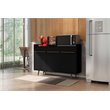 Manhattan Comfort Bradley 4 Shelves Wood Buffet Stand in Black