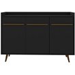 Manhattan Comfort Bradley 4 Shelves Wood Buffet Stand in Black
