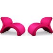 Manhattan Comfort Rosebud Fabric Accent Chair in Fuchsia Pink (Set of 2)