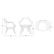 Manhattan Comfort Cronkite Fabric Accent Chair in Gray/Walnut (Set of 2)