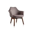 Manhattan Comfort Cronkite Fabric Accent Chair in Gray/Walnut (Set of 2)