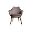 Manhattan Comfort Cronkite Fabric Accent Chair in Gray/Walnut (Set of 2)