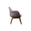 Manhattan Comfort Cronkite Fabric Accent Chair in Gray/Walnut (Set of 2)