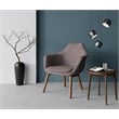 Manhattan Comfort Cronkite Fabric Accent Chair in Gray/Walnut (Set of 2)