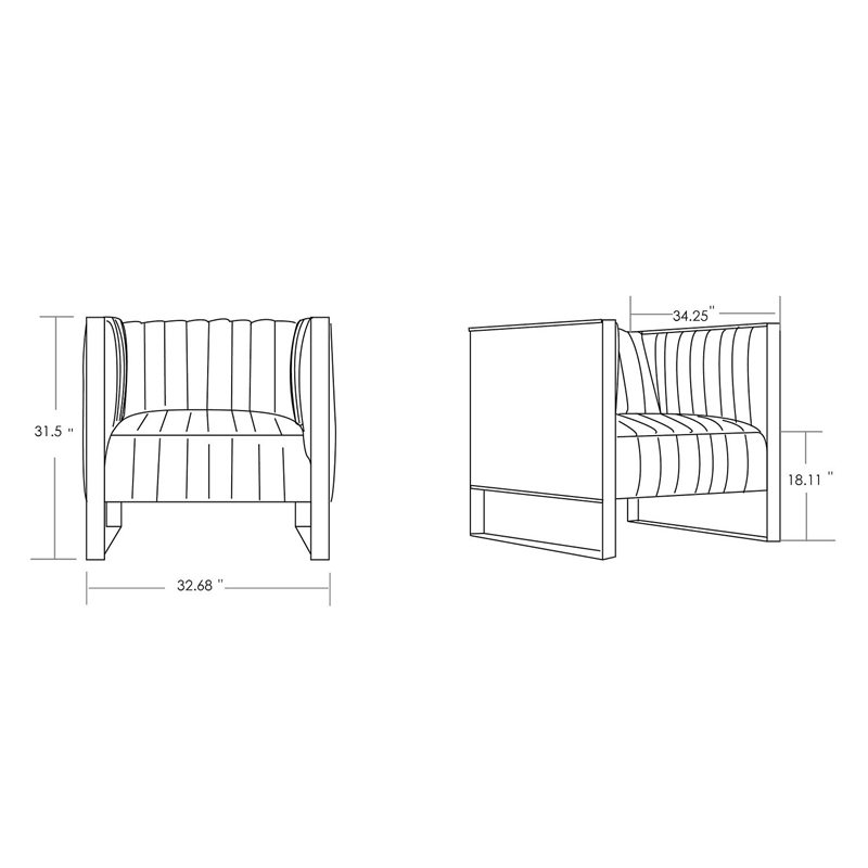 Manhattan Comfort Trillium 3-Piece Velvet Sofa Set in Black/Rose Gold