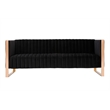 Manhattan Comfort Trillium 3-Piece Velvet Sofa Set in Black/Rose Gold