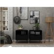 Manhattan Comfort Rockefeller 1-Drawer Wood Nightstand in Black (Set of 2)