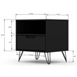 Manhattan Comfort Rockefeller 1-Drawer Wood Nightstand in Black (Set of 2)