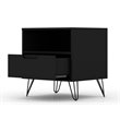 Manhattan Comfort Rockefeller 1-Drawer Wood Nightstand in Black (Set of 2)