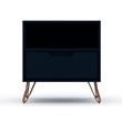 Manhattan Comfort Rockefeller 1-Drawer Wood Nightstand in Blue (Set of 2)