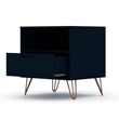 Manhattan Comfort Rockefeller 1-Drawer Wood Nightstand in Blue (Set of 2)