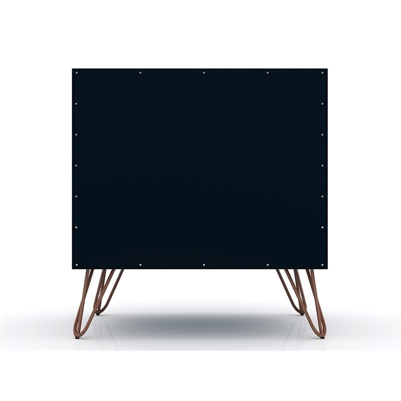 Manhattan Comfort Rockefeller 1-Drawer Wood Nightstand in Blue (Set of 2)