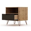 Manhattan Comfort Rockefeller 1-Drawer Wood Nightstand in Gray (Set of 2)
