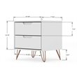 Manhattan Comfort Rockefeller 2-Drawer Wood Nightstand in White (Set of 2)