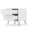 Manhattan Comfort Rockefeller 2-Drawer Wood Nightstand in White (Set of 2)